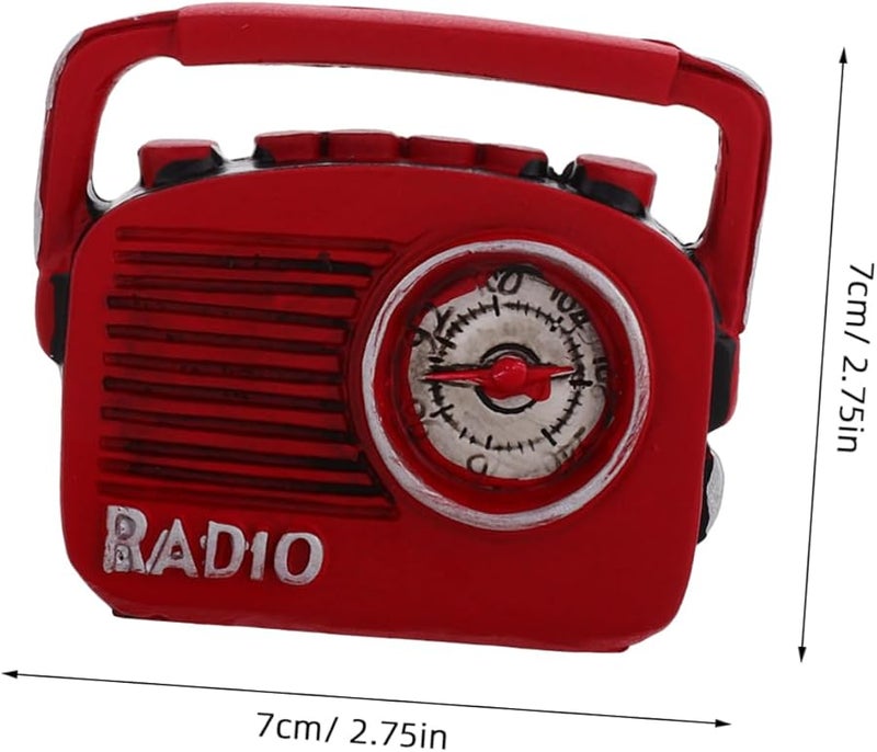 راديو راتنج عتيق نموذج مصغر زخرفة رجعية ديكور المنزل دعامة التصوير - Image 2